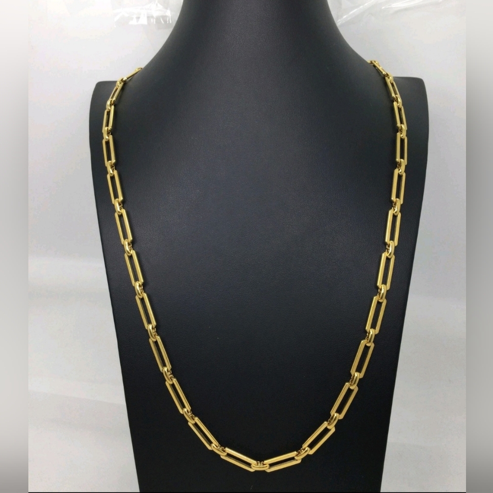 Monet Goldtone Paper Clip Chain Necklace 30" NWOT